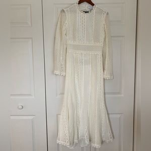 Reiss Aspen Heavy-Lace Midi Dress